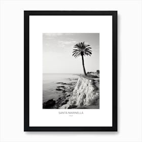Poster Of Santa Marinella, Italy, Black And White Photo 4 Art Print