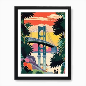 George Washington Bridge New Jersey Colourful 2 Art Print