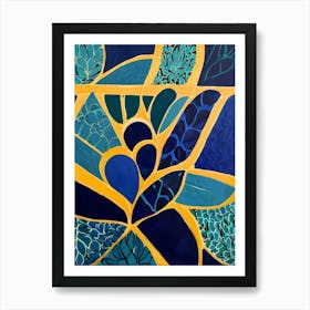 Abstract Blue And Yellow Painting Art Print