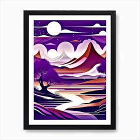 Purple Landscape 2 Art Print