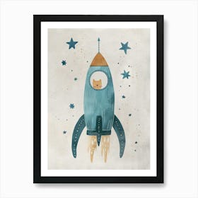 Boho Nursery 16 Space Cat Art Print