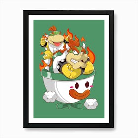 Dad And Son Bowser Art Print