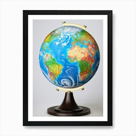 An Illustrious Piece Of Digital Render Of A Globe Highlighting Every Continent On Planet Earth Pred Art Print