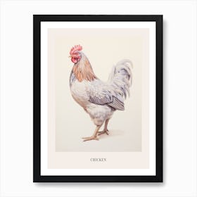 Vintage Bird Drawing Chicken 2 Poster Art Print