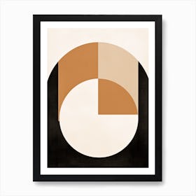 Beige Celestial Canvas; Mid Century Art Art Print