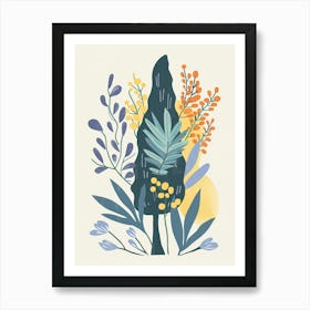 Cypress Tree Flat Illustration 4 Art Print