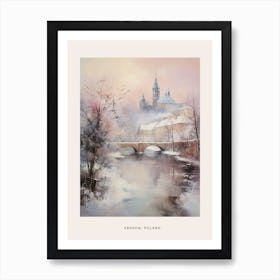 Dreamy Winter Painting Poster Krakow Poland 1 Art Print