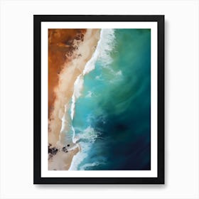 Aerial Beach View Art - Coastal Wall Decor Art Print