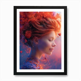 Girl With Red Hair 3 Art Print