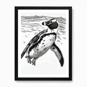 Emperor Penguin Swimming 1 Art Print