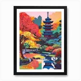 Ginkaku Ji Temple Gardens, Japan, Painting 4 Art Print