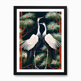 Crane Tsuru Japanese Style Illustration 1 Art Print