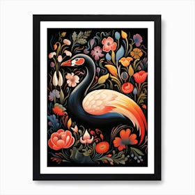 Folk Bird Illustration Swan 5 Art Print