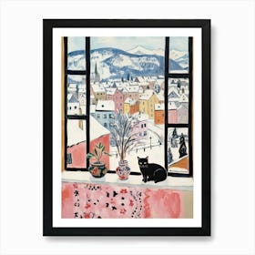 The Windowsill Of Innsbruck   Austria Snow Inspired By Matisse 4 Art Print