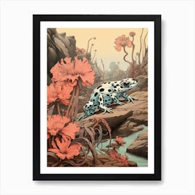 Poison Dart Frog Japanese Style Illustration 4 Art Print