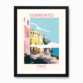 Sorrento, Italy, Flat Pastels Tones Illustration 1 Poster Art Print