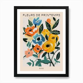 Spring Floral French Poster  Rose 7 Art Print