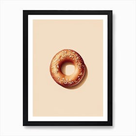 Pumpernickel Bagel Marker Art Art Print