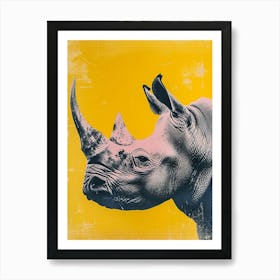 Retro Polaroid Inspired Rhino 3 Art Print
