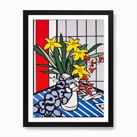 Lilies Flower Still Life  1 Pop Art Style Art Print