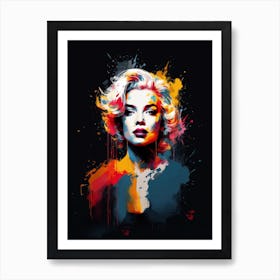 Beautiful woman portrait color splash Art Print