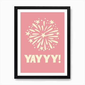 Celebration Print Uplifting Wall Art Pink Home Decor Fireworks Art Print