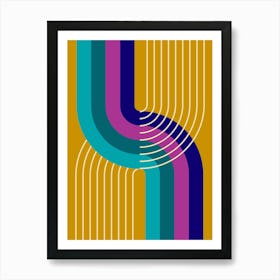Midcentury Modern Geometric Rainbow Abstract Vii In Persian Vibes 01 Art Print
