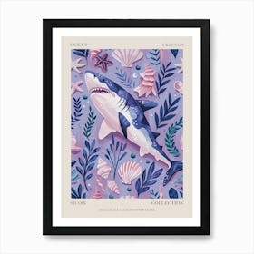 Purple Smallscale Cookiecutter Shark Pattern Poster Art Print