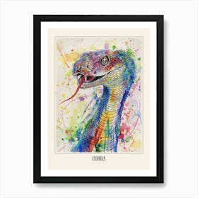 Cobra Colourful Watercolour 1 Poster Póster