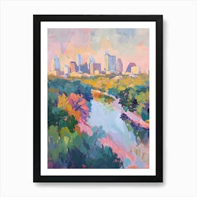 Mount Bonnell Austin Texas Oil Painting 1 Art Print