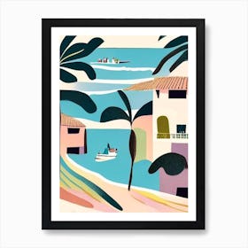 Ilhabela Brazil Muted Pastel Tropical Destination Art Print