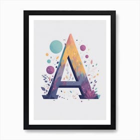 Colorful Letter A Illustration 136 Art Print