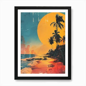 Sunset Beach Canvas Print Art Print