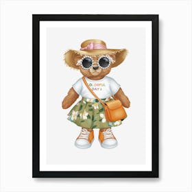 Teddy Bear.Cool-Bear-Doll-Sublimation-Bundle Art Print