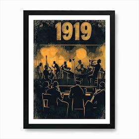 Aihrgdesign A Retro Poster Of A Lively 1919 Jazz Club Featuri F794803e 6814 4cb9 A4fe 8dc2af6178c1 3 Art Print