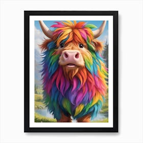 Rainbow Cow 1 Art Print