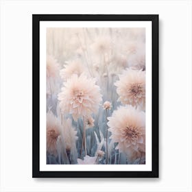 Frosty Botanical Dahlia 1 Art Print