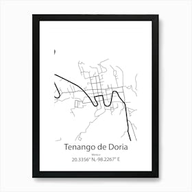 Tenango De Doria,Mexico Minimalist Map Art Print