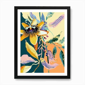 Colourful Flower Illustration Passionflower 1 Art Print