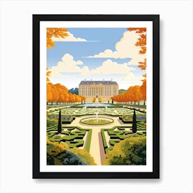 Gardens Of The Palace Of Versailles, France In Autumn Fall Illustration 2 Art Print