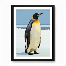 Emperor Penguin Petermann Island Minimalist Illustration 1 Art Print