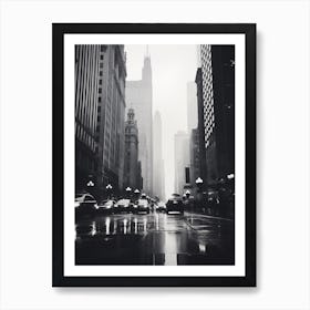 Chicago, Black And White Analogue Photograph 4 Art Print