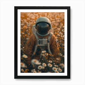 Astronaut In A Field Of Daisies Art Print