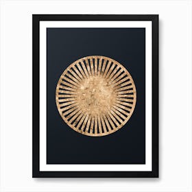 Abstract Geometric Gold Glyph on Dark Teal n.0034 Art Print