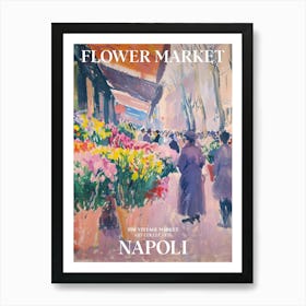 Vintage Flower Market Painting Napoli 3 Art Print