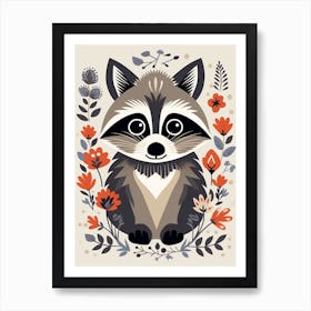 Baby Animal Illustration  Raccoon 4 Art Print