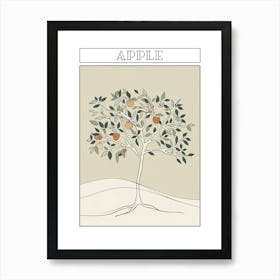 Apple Tree Minimalistic Drawing 3 Poster Art Print