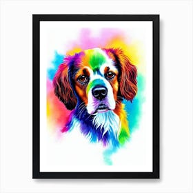 Spaniel (Field) Rainbow Oil Painting Dog Art Print