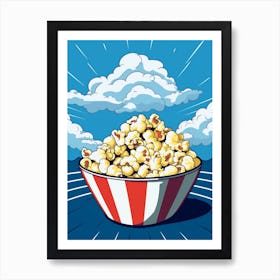 Popcorn Cartoon Clouds Art Print
