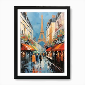 Paris Panorama: Eiffel Tower's Stately Skyline Presence Art Print